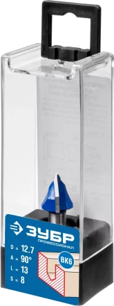 ЗУБР 12.7 x 13 мм, угол 90° мм, фреза пазовая галтельная V-образная, Профессионал (28752-12.7) купить в Нягани
