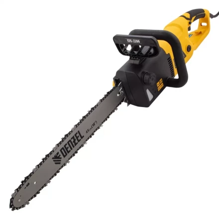 Пила цепная электрическая Denzel EDS-2200 2.2 кВт продольная шина 45 см шаг 3/8 паз 1.3 мм 62 звена 95619 купить в Нягани