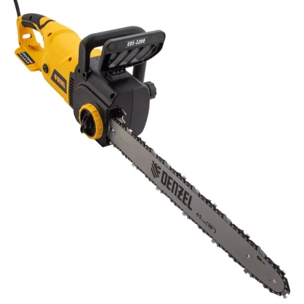 Пила цепная электрическая Denzel EDS-2200 2.2 кВт продольная шина 45 см шаг 3/8 паз 1.3 мм 62 звена 95619 купить в Нягани