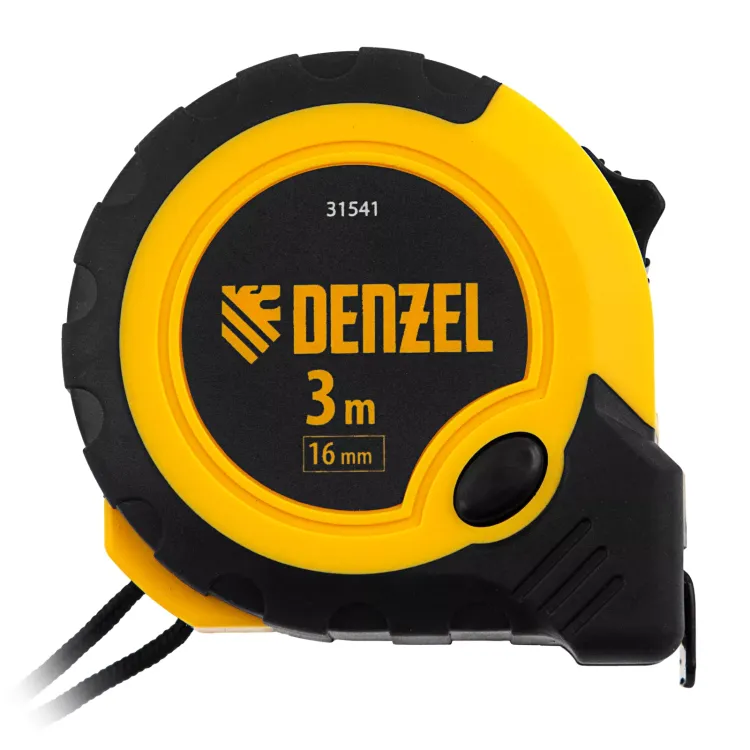 Рулетка Denzel 3м х 16мм, двухкомп. корпус, кнопка-пауза, 31541 купить в Нягани