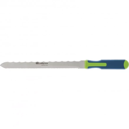 Нож для резки теплоизоляционных панелей 2-стороннее лезвие обрезиненная рукоятка 420мм лезвие-280мм Сибртех 79027 купить в Нягани