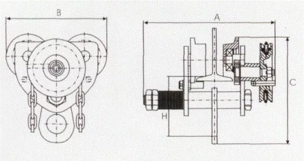 Тележка для тали с цепным приводом GCL610 LB г-п 3 тонн H=6 метра купить в Нягани
