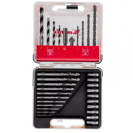 Набор сверл комбинированный сверла по металлу 1-6 мм бетону 4-8 мм дереву 4-8 мм биты 10 шт адаптер зенковка 31 предмет Pro Matrix 725631 купить в Нягани