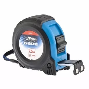 Рулетка 7,5 м х 25 мм БАРС Вектор утолщенное полотно магнитный зацеп обрезиненный корпус 32543 купить в Нягани
