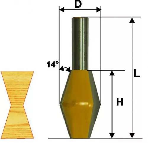 Фреза кромочная конусная Ф286Х45 мм 14° хвостовик 12 мм 46374 купить в Нягани