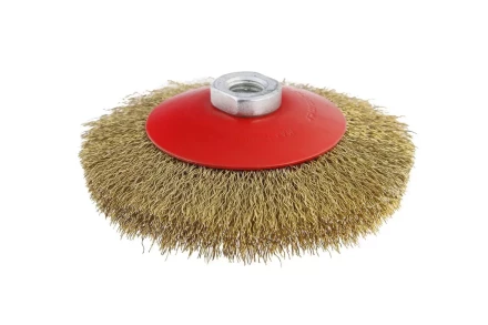 Кордщетка HAMMER тарелка 115мм для УШМ гофрированная латунированная сталь (207-107) купить в Нягани