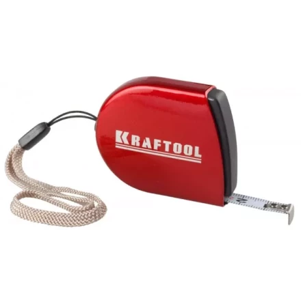 Рулетка KRAFTOOL, компактная, автостоп, цельнометрический корпус, с ремешком, 2мх8мм 34149-02 купить в Нягани