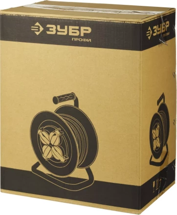 Удлинитель ЗУБР &quot;ПРОФИ&quot; на металл катушке, КГ 3х1,5кв мм, морозостойкий, 4 гнезда, IP44, макс мощность 3500Вт, 50м 55085-50 купить в Нягани