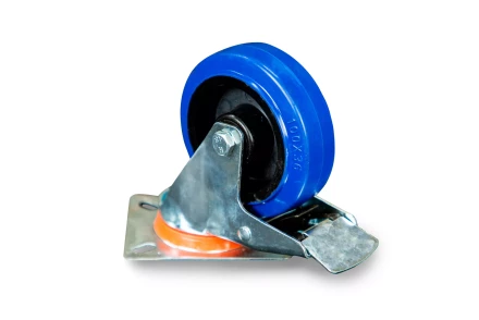 Колесо поворотное из эластичной резины MW70 100 мм с тормозом 1024402 купить в Нягани