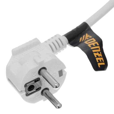 Шнур сетевой Denzel Energy Series, ПВС, 3 м, 3 x 1 мм, с неразборной вилкой, белый, 3 м, 37666 купить в Нягани