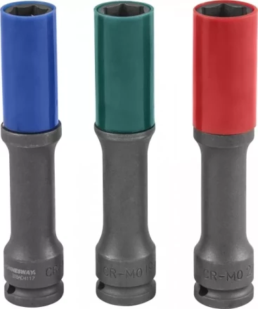 Набор головок торцевых ударных тонкостенных для дисков 1/2&quot;DR 17-19-21мм Jonnesway S18AD4103S 48851 купить в Нягани