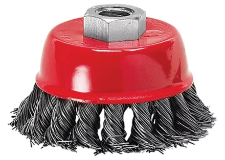 Щетка для УШМ, 100 мм, М14, &quot;чашка&quot;, крученая металлическая проволока  MATRIX 74628 купить в Нягани