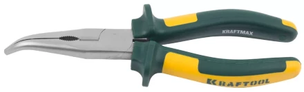 Тонкогубцы KRAFTOOL&quot;KRAFT-MAX&quot;,изогнутые,Cr-Mo,маслобензост двухкомп рукоятки,шарнирное соединение с повыш износост,200мм 22011-4-20 купить в Нягани