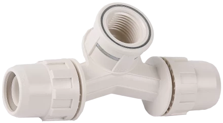 Штуцер с гайкой ЗУБР ШиреФит - внутренняя резьба - штуцер с гайкой 16 мм - 1/2? - 16 мм переходной тройник со смещением 51504-16-1/2-16 купить в Нягани