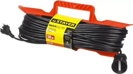 Удлинитель электрический &quot;MAXElectro&quot; на рамке, 50 м, 1 гнездо, STAYER 55018-50 купить в Нягани