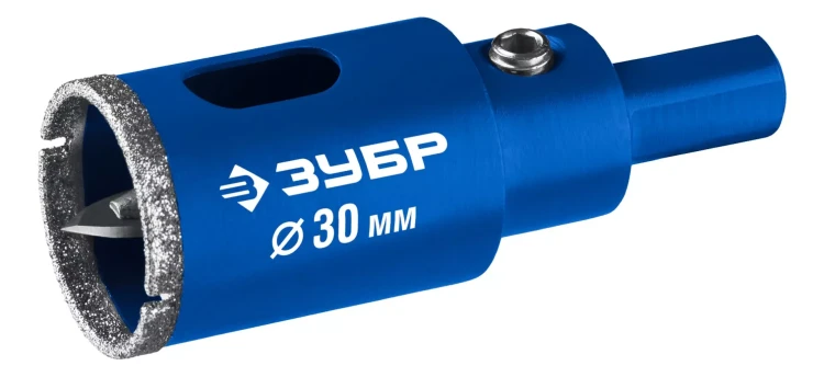ЗУБР АГК d 30 мм (центр. сверло, трехгр. хвост, Р60), Алмазная коронка, Профессионал (29850-30) купить в Нягани