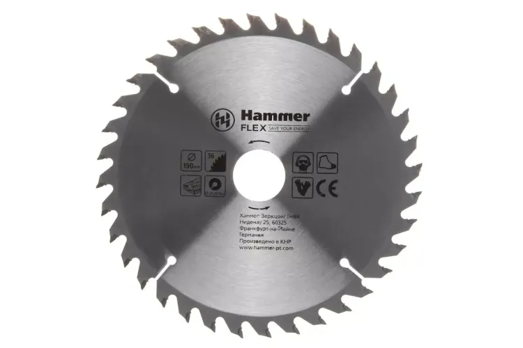 Диск пильный твердосплавный HAMMER Ф190х30мм 36зуб. купить в Нягани
