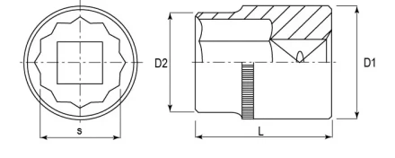 Головка торцевая 12-гранная 1/2&quot;DR 11 мм S04H4911 Jonnesway 48026 купить в Нягани