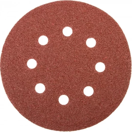 Круг шлифовальный универсальный STAYER &quot;MASTER&quot; из абразивной бумаги на велкро основе, 8 отверстий, Р40, 125мм, 5шт 35452-125-040 купить в Нягани