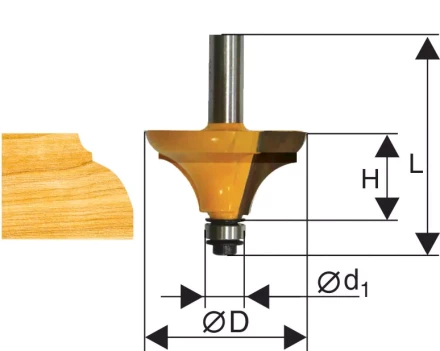 Фреза фигирейная горизонтальная Ф38,1Х19 мм хвостовик 12 мм Энкор 46574 купить в Нягани