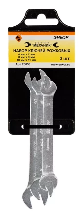 Набор ключей рожковых 3шт Энкор 26058 26058 купить в Нягани
