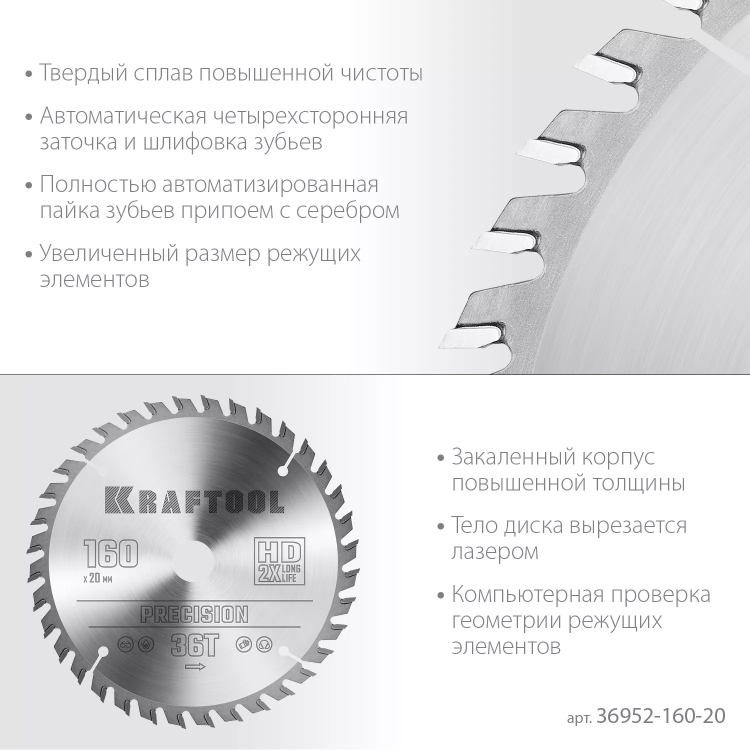 Диск пильный PRECISION, повышенный ресурс 36952-160-20 купить в Нягани