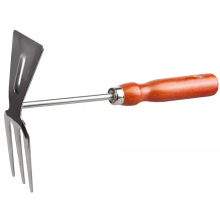 Мотыжка GRINDA прямое лезвие, из нержавеющей стали с деревянной ручкой, 3 зубца, 250 мм 8-421135_z01 купить в Нягани