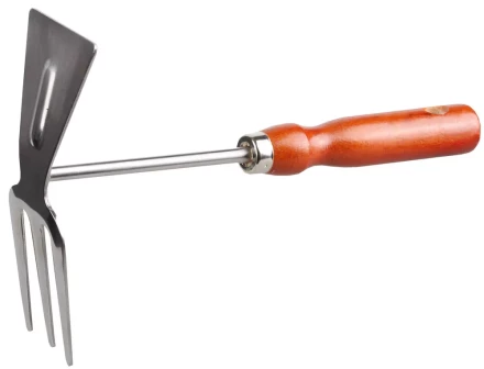 Мотыжка GRINDA прямое лезвие, из нержавеющей стали с деревянной ручкой, 3 зубца, 250 мм 8-421135_z01 купить в Нягани