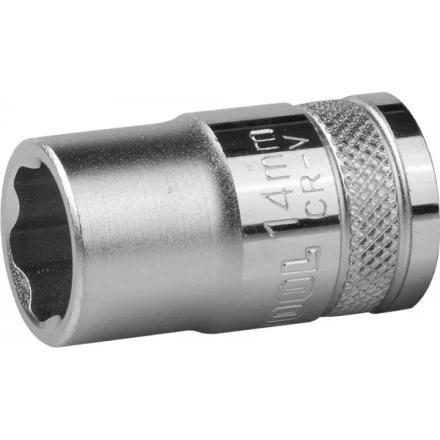 Торцовая головка KRAFTOOL &quot;INDUSTRIE QUALITAT&quot;, Cr-V, SUPER-LOCK, хромосатинированная, 1/2&quot;, 14 мм 27801-14_z01 купить в Нягани