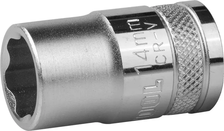 Торцовая головка KRAFTOOL "INDUSTRIE QUALITAT", Cr-V, SUPER-LOCK, хромосатинированная, 1/2", 14 мм 27801-14_z01 купить в Нягани