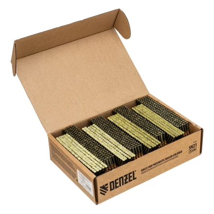 Гвозди для пнев. нейлера крашен. длина  75 мм диаметр  3.05 мм 2000 шт Denzel 57697 купить в Нягани