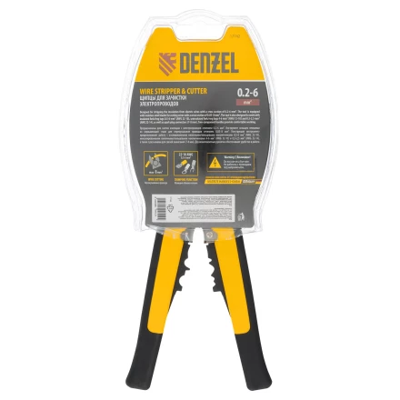 Щипцы для зачистки электропроводов 0,2-6 мм2, функция обрезания проводов Denzel 17742 купить в Нягани
