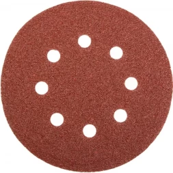 Круг шлифовальный универсальный STAYER "MASTER" из абразивной бумаги на велкро основе, 8 отверстий, Р60, 115мм, 5шт 35450-115-060