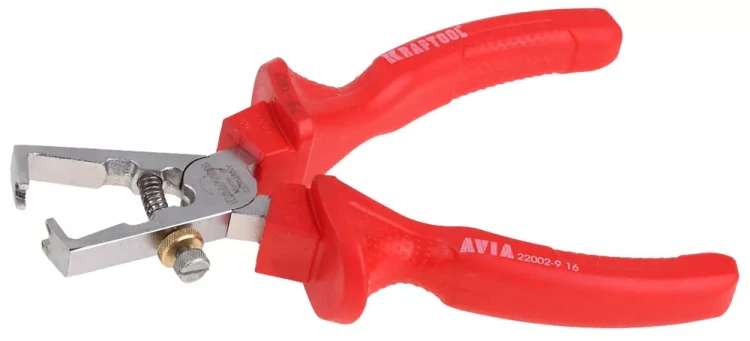Клещи "AVIA" для снятия изоляции, диэлектрические 1000В, маслобензостойкая рукоятка, 160мм, KRAFTOOL 22002-9-16 22002-9-16 купить в Нягани