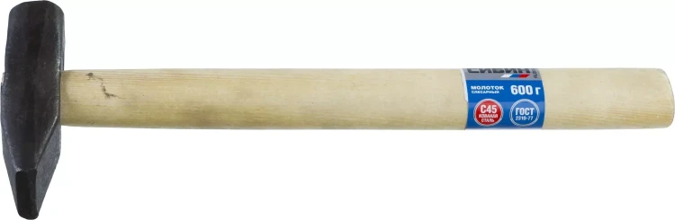 Молоток слесарный 600 г с деревянной рукояткой, СИБИН 20045-06 20045-06 купить в Нягани
