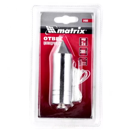 Отвес цилиндрический 300 г шнур 5 м Matrix 84888 купить в Нягани