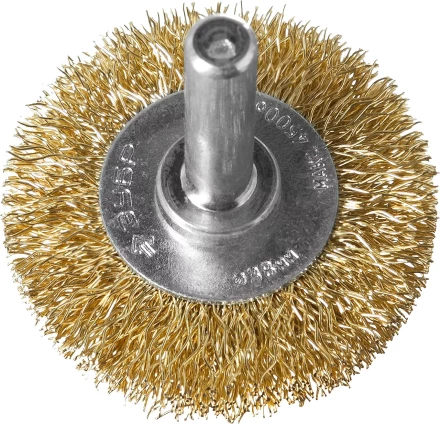 ЗУБР &quot;ПРОФЕССИОНАЛ&quot;. Щетка дисковая для дрели, витая латунированная стальная проволока 0,3мм, 38мм 3520-038_z02 купить в Нягани