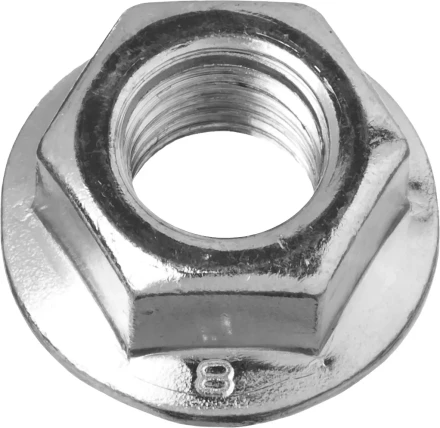 Гайка ЗУБР &quot;МАСТЕР&quot; DIN 6923 с фланцем, класс прочности 8, оцинкованная,  M14, 5кг 303630-14 купить в Нягани