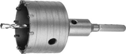 Коронка ЗУБР буровая, коническая посадка центрирующего сверла, шестигранный хвостовик, в сборе, 80мм 2917-80_z01 купить в Нягани