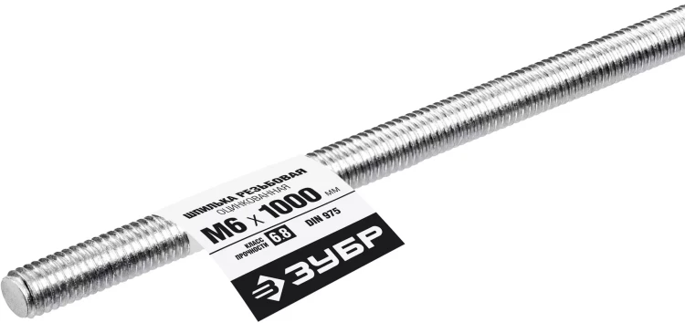 ЗУБР DIN 975, кл. пр. 6.8, М6 x 1000 мм, резьбовая шпилька, 1 шт, Профессионал (30336-06-1) купить в Нягани
