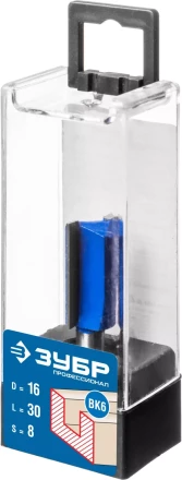 ЗУБР 16 x 30 мм, хвостовик 8 мм, фреза пазовая прямая, Профессионал (28753-16-30) купить в Нягани