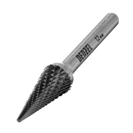 Борфреза по металлу твердосплавная, коническая, тип-M, 12 мм// Denzel 72077 купить в Нягани