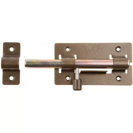 Задвижка накладная &quot;ЗД-01&quot; для дверей, корпус-порошковое покрыт/стержень-покрыт цинк, бронза, круг засов 14мм, 64х115мм 37774-1 купить в Нягани