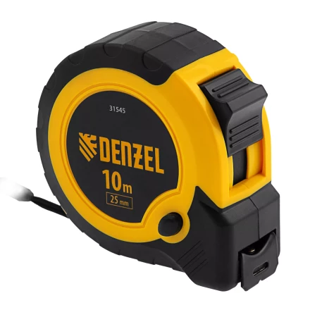 Рулетка Denzel 10м х 25мм, двухкомп. корпус, кнопка-пауза 31545 купить в Нягани