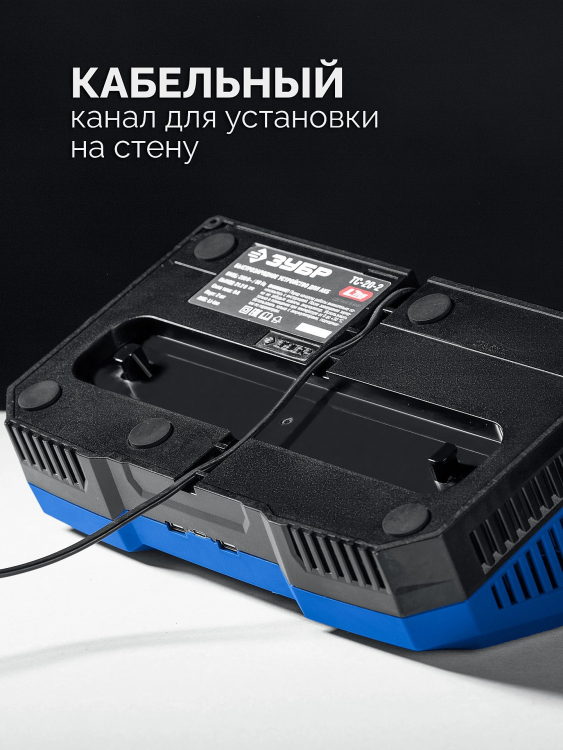 ЗУБР Turbo CHARGE, 20 В, 2 порта, 2 х 9 А, зарядное устройство для LMS АКБ, ПРОФЕССИОНАЛ (TC-20-2) купить в Нягани