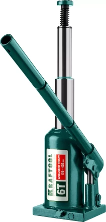 Домкрат гидравлический бутылочный &quot;Double Ram&quot;, сварной, телескопический, 6т, 170-420мм, KRAFTOOL 43463-6 43463-6 купить в Нягани