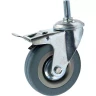 Аппаратное поворотное колесо с тормозом с болтом HITCH 100*25 резина серая SCtgb42 (SZ084830) купить в Нягани