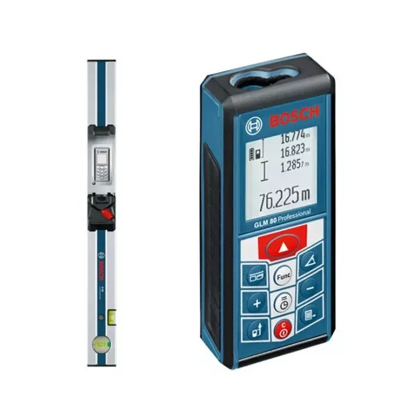 Лазерный дальномер-уклономер Bosch GLM 80 Prof +Шина-уровень R60 купить в Нягани