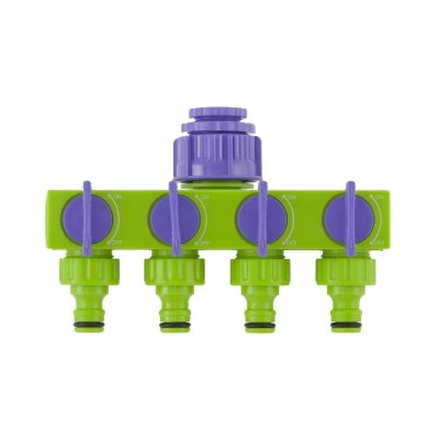 Разветвитель четырёхканальный 1/2" 3/4" регулируемый PALISAD 66425