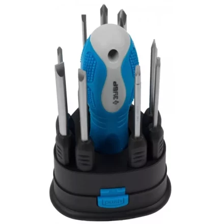 Набор ЗУБР Отвертка &quot;ЭКСПЕРТ&quot; со сменными стержнями 60мм, SL 3,0, 4,0, 5,0, 6,0мм, PH№ 0, 1, 2, TORX 10, 15, 10пред. 25282-H10 купить в Нягани